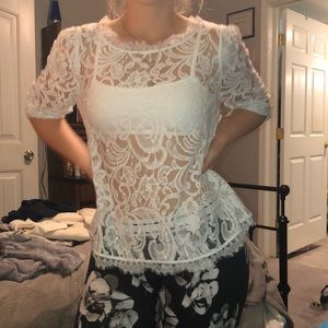 White lace floral top